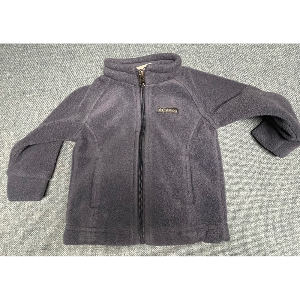 Columbia Infant Fleece Jacket Gray Full Zip Mock Neck Sweater 6-12 Months